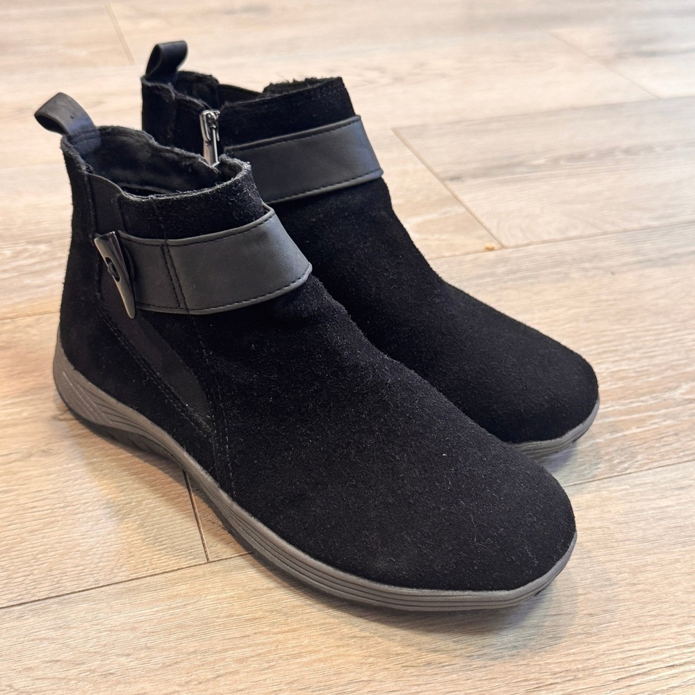 Easy Spirit Womens‎ Hadely Black Faux Suede Ankle Boots Comfort Casual Size 7 M